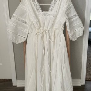 Anthropology white dress